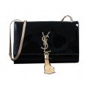 Designer Replica YSL Monogramme Cross-body Shoulder Bag Patent Leather Y311218 Black JH07992Jz48