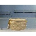 DETACHABLE DIOR CARO HALF-MOON COIN PURSE S5033U Beige JH06704aJ41