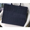 DIOR BOOK TOTE BAG IN EMBROIDERED CANVAS C1286 dark blue JH07116Py32