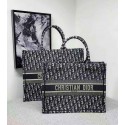 DIOR BOOK TOTE BAG IN EMBROIDERED CANVAS C1287 dark blue JH07020fK95