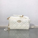 DIOR CARO DOUBLE POUCH Supple Cannage Calfskin S5037U white JH06777ui32