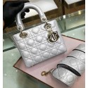 Dior LADY DIOR CALFSKIN BAG M0575 Silvery white JH07069Ai60