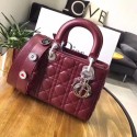 Dior lucky badges Original sheepskin Tote Bag 88034 red JH07616uZ84