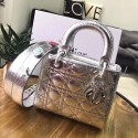 Dior lucky badges Original sheepskin Tote Bag 88034 silver JH07613Yj44