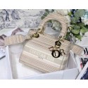 DIOR MEDIUM LADY D-LITE BAG D-Stripes Embroidery M0565 Beige JH06762lu18