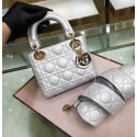 Dior MINI LADY DIOR CALFSKIN BAG M0573 Silvery white JH07073hJ71