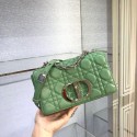 Dior SMALL DIOR CARO BAG Soft Cannage Calfskin M9241 green JH06804Bi78