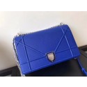 DIORAMA FLAP BAG IN BLUE GRAINED CALFSKIN WITH LARGE CANNAGE DESIGN M0422 JH07583Th34