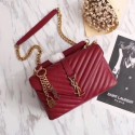 Fake 1:1 YSL Flap Bag Calfskin Leather 26611 red JH08238Av26