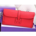 Fake 2015 hermes jige elan long clutch bag epsom leather red 509058 JH01883kd37