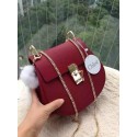 Fake Chloe Drew Shoulder Bags Calfskin Leather 3369 Burgundy JH08933dS46