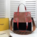 Fake FENDI FLIP REGULAR F8036 black & brown JH08661Ty15