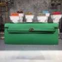 Fake Hermes Kelly Clutch Epsom calfskin H0588 green JH01493dS46