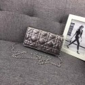 Fake LADY DIOR CLUTCH CANNAGE LAMBSKIN S0204 Silver grey JH07553kd37