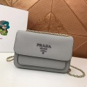 Fake Prada Calf leather shoulder bag 3011 grey JH05257Qo74