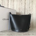 Fake Replica CELINE CLASP BUCKET IN SMOOTH CALFSKIN 55423 black JH06037cN57