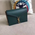 Fake SAINT LAURENT Cassandra shoulder bag 96156 green JH07981zK58