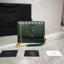 Fake Yves Saint Laurent Sheepskin Original Leather Shoulder Bag Y554125 Green JH07833gE29