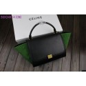 Fashion Celine Trapeze Bag Original Leather 3342-1 black&green JH06511JD28