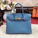 Fashion Hermes original Epsom Leather HB35O sky blue&gold Metal JH01240Rn14