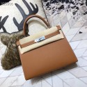 Fashion Hermes original Kelly Epsom Leather KL32 brown JH01375NC66