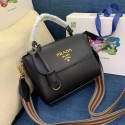 Fashion Prada Calf skin tote 1BD071 1BD209 black JH04964RW51