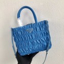 Fashion Prada Re-Edition nylon Tote bag 1BG321 light blue JH05140Rn14