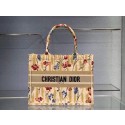 Fashion SMALL DIOR BOOK TOTE Beige Multicolor Dior Hibiscus Metallic Thread Embroidery M1296 JH06809fa20