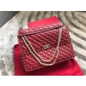 Fashion VALENTINO Spike quilted leather large shoulder bag 0027 red JH09860Rn14