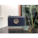 Fendi KAN I F blue leather bag with exotic details 8284M JH08617pb81