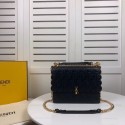 Fendi KAN I F leather bag 8BF053 Black JH08678gz34