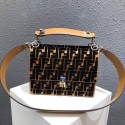 FENDI Kan I Leather Shoulder Bag B9235 black JH08698OW36