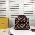 Fendi KAN I LOGO Handbag 8BS087 black&pink JH08712pT90