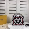 Fendi KAN I LOGO Handbag 8BS087 white&black JH08714Fa12