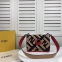 Fendi KAN I LOGO Handbag 8BS089 black&pink JH08708fN93