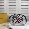 Fendi KAN I LOGO Handbag 8BS089 white&black JH08710Je99