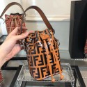 Fendi KAN I LOGO Handbag F0835 brown JH08717iZ32