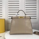 FENDI PEEKABOO ICONIC cream leather bag F0837 JH08551qT25