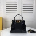 FENDI PEEKABOO ICONIC MINI Black leather bag 8BN244 JH08550xf55