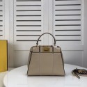 FENDI PEEKABOO ICONIC MINI cream leather bag 8BN244 JH08548KY38