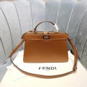 Fendi PEEKABOO ISEEU EAST-WEST leather bag 8BN323A brown JH08488rt58