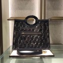 Fendi RUNAWAY PU tote bag 8BH360A black JH08586AS50