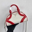 First-class Quality Prada Calf skin tote 1BD071 white&red JH05113Vu63