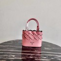 First-class Quality Prada Leather Tress Tote 1BG318 pink JH04942JF90