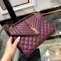 First-class Quality SAINT LAURENT Medium satchel 487206 Burgundy JH07805gc84