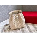 First-class Quality VALENTINO Rockstud leather bucket bag 0059L off-white JH09833Vu63