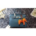 Hermes Birkin 30CM tote bags litchi leather H30 blue JH01726tp88