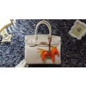 Hermes Birkin 30CM tote bags litchi leather H30 white JH01733uF26