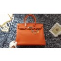 Hermes Birkin 35cm tote bag litchi leather H35 orange JH01706kg81