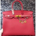 Hermes Birkin 35CM Tote Bag Litchi Leather HB35GL Rose JH01367Qt35